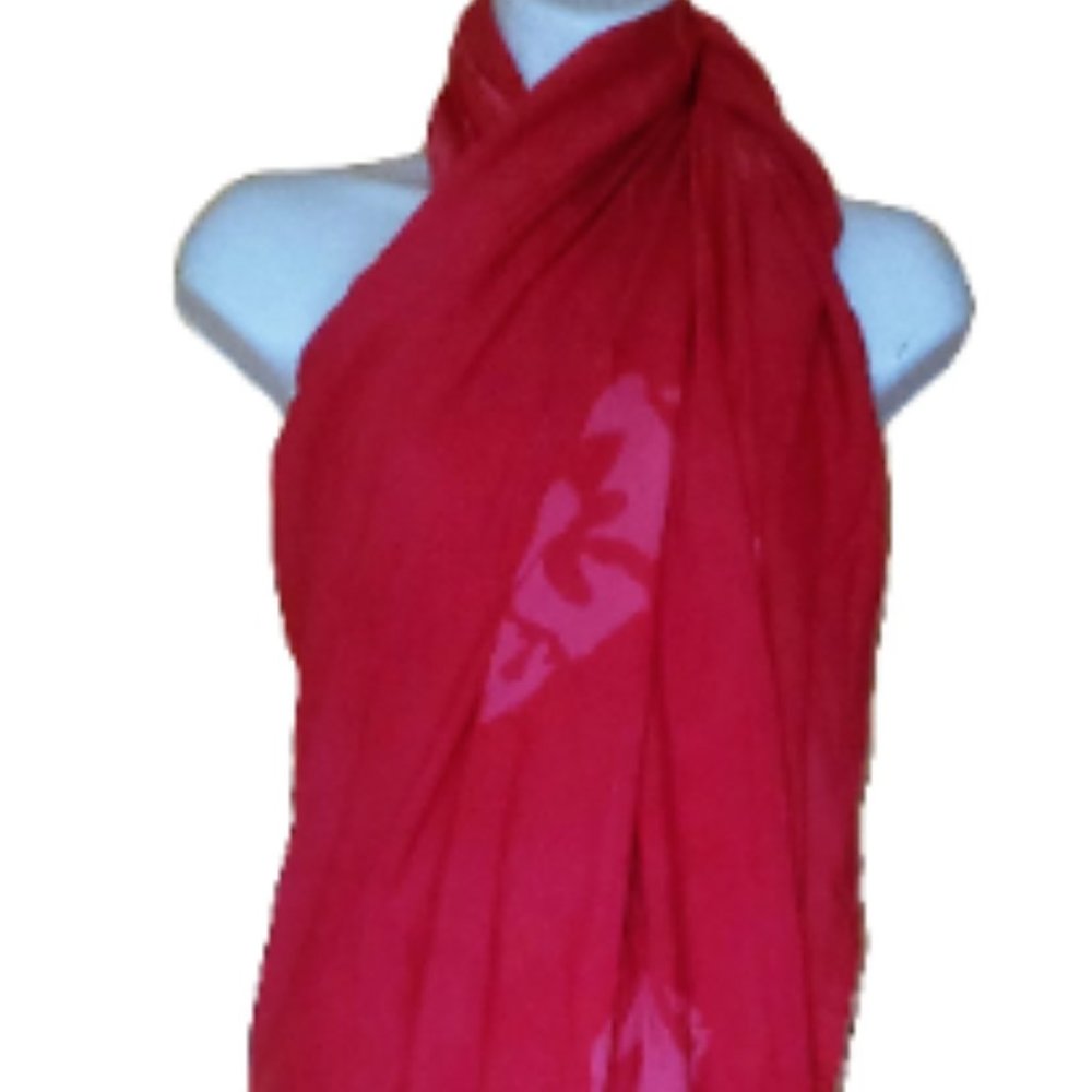 Plus Size Hawaiian PINK Hibiscus Sarong Pareo Luau Cruise Wrap Dress